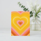 Groovy Retro Layered Heart Briefkaart (Staand voorkant)