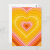Groovy Retro Layered Heart Briefkaart (Voorkant / Achterkant)