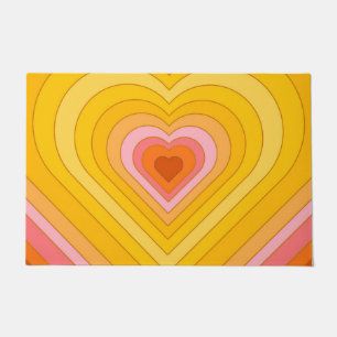 Groovy Retro Layered Heart Deurmat