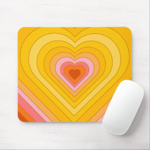 Groovy Retro Layered Heart Muismat