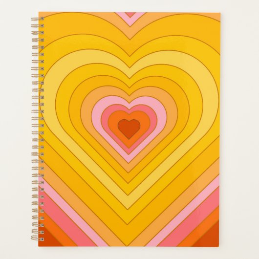Groovy Retro Layered Heart Planner (Voorkant)
