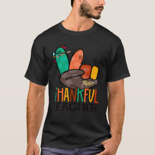 Groovy Retro Leraar Dankbaar Vredesteken Kalkoen T T-shirt