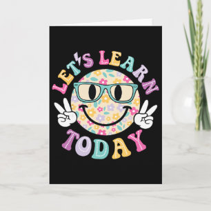 Groovy Retro Leren we vandaag Leraar Student Rug Kaart