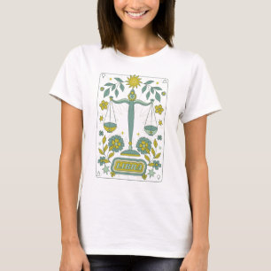 Groovy Retro Libra Horoscope Astrology Green T-shirt
