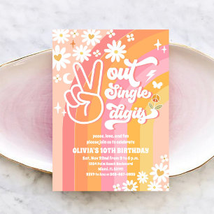 Groovy Retro Madeliefje 10e Verjaardag Kaart