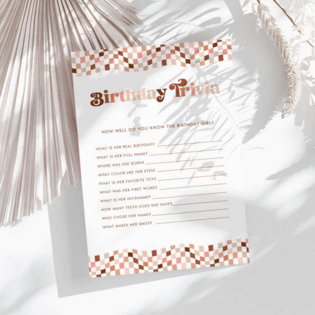 Groovy Retro Meisjes Verjaardag Trivia Spel (Creator heeft geüpload)