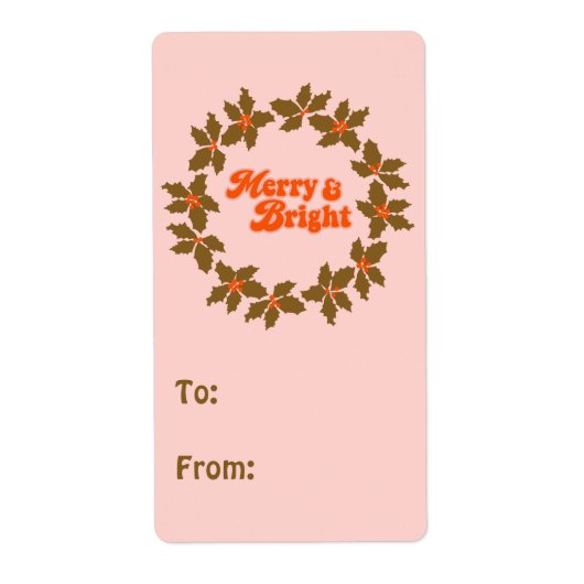 Groovy Retro Merry & Bright Etiket (Voorkant)