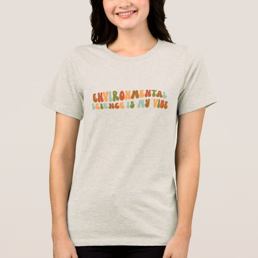Groovy retro milieuwetenschap is mijn vibe Tri-Blend shirt (Voorkant)