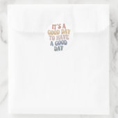 Groovy Retro Modern Text Good Day Positive Vibes Ronde Sticker (Tas)