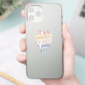 Groovy Retro Modern Text Good Day Positive Vibes Sticker (Telefoon)