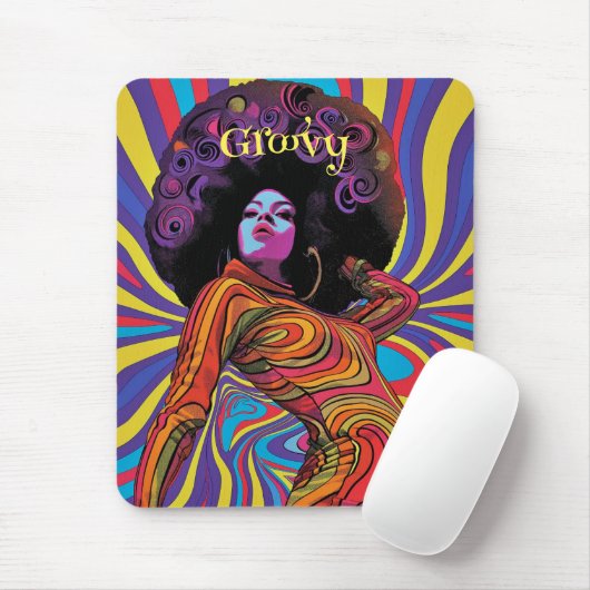 Groovy Retro Muismat (Met muis)