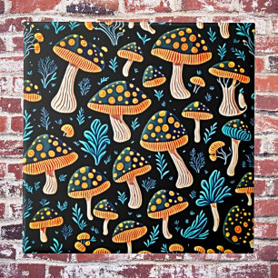 Groovy Retro Mushroom Keramische Tegel Tegeltje