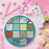 Groovy retro ontwerp gedaan in een kantelachtig pa papieren bordje (Feest)