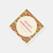 Groovy Retro Oranje Botanische Bruidsdouche Custom Servet (Hoek)