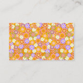 Groovy Retro Oranje Botanische Flowers Trendy Visitekaartje (Achterkant)