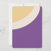 Groovy retro paars boho baby shower kaart (Achterkant)