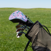 Groovy Retro Paars Daisy Pattern Golfheadcover (Insitu)