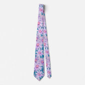 Groovy Retro Paars Daisy Pattern Stropdas (Voorkant)