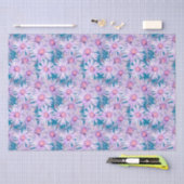 Groovy Retro Paars Daisy Pattern Tissuepapier (Craft)