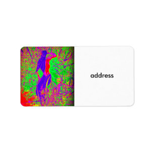 groovy retro paarse hippie mermaid etiket