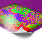 groovy retro paarse hippie mermaid foto afdruk (Hoek)