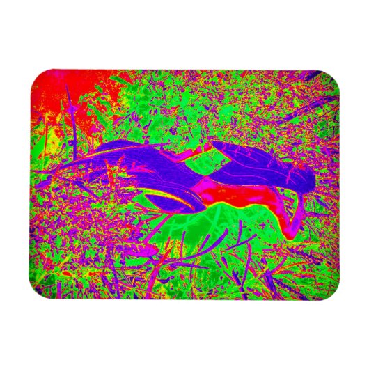 groovy retro paarse hippie mermaid magneet (Horizontaal)