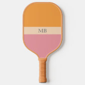 Groovy Retro Patroon Preppy Esthetisch Monogrammed Pickleball Paddle (Voorkant)