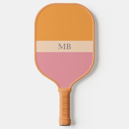 Groovy Retro Patroon Preppy Esthetisch Monogrammed Pickleball Paddle (Voorkant)