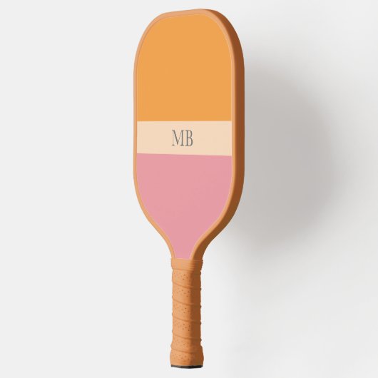 Groovy Retro Patroon Preppy Esthetisch Monogrammed Pickleball Paddle (Links)
