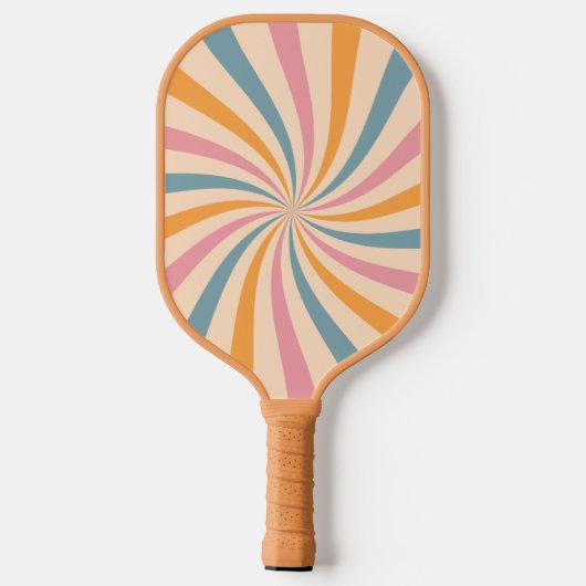 Groovy Retro Patroon Preppy Esthetisch Monogrammed Pickleball Paddle (Achterkant)