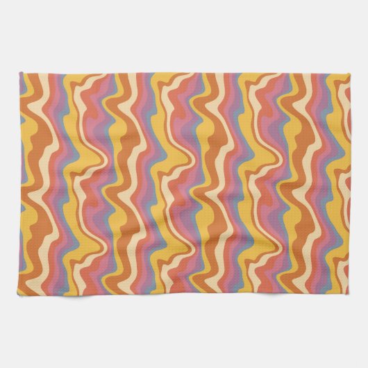 Groovy Retro Patroon Theedoek (Horizontaal)