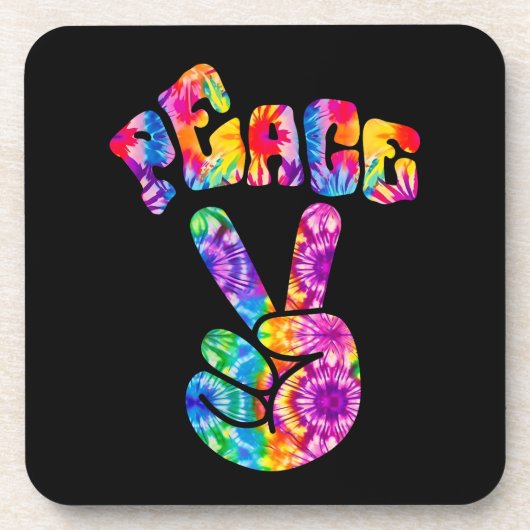 Groovy Retro Peace Hand Bier Onderzetter (Voorkant)