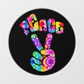 Groovy Retro Peace Hand Raamsticker (Vel)