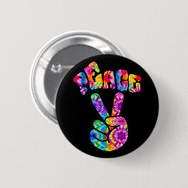 Groovy Retro Peace Hand Ronde Button 5,7 Cm