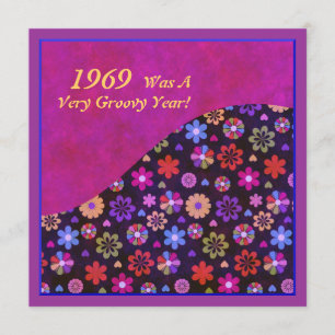 Groovy Retro PopArt Flower Power 60s 70s Birthday Kaart