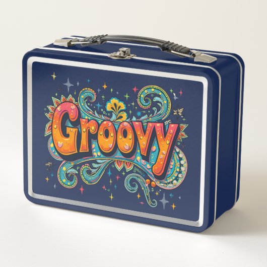 Groovy Retro Psychedelic 70s Funky Hippie Art (Voorkant)
