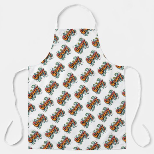 Groovy Retro Psychedelic 70s Funky Hippie Art Schort (Voorkant)