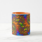 Groovy Retro Psychedelic Spiral Fractal Art Mok (Midden)