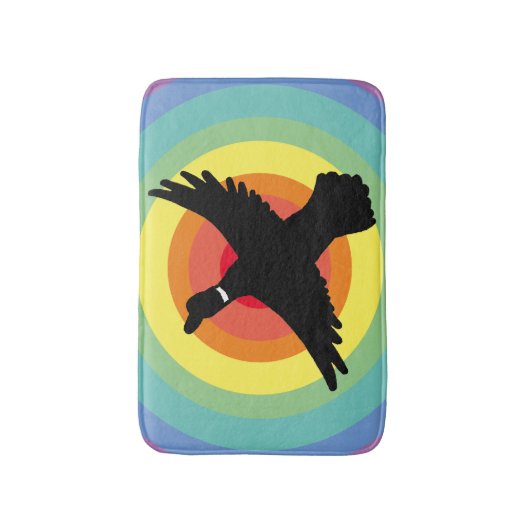 Groovy Retro Rainbow Circles Duck Badmat (Voorkant Verticaal)