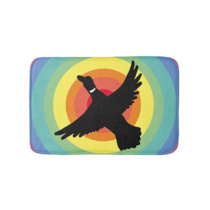 Groovy Retro Rainbow Circles Duck Badmat