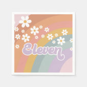 Groovy Retro Rainbow Eleventh Birthday Servet (Voorkant)