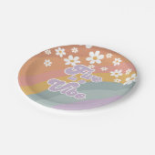 Groovy Retro Rainbow Five est une assiette en papi (Angle)