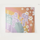 Groovy Retro Rainbow Five is een Vibe Wandkleed (Voorkant (horizontaal))