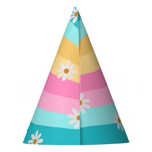 Groovy Retro Rainbow Roller Skateday Party Feesthoedjes (Achterkant)