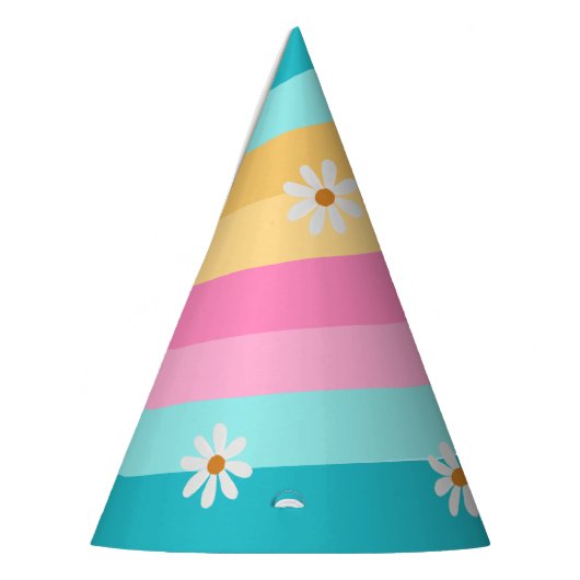 Groovy Retro Rainbow Roller Skateday Party Feesthoedjes (Links)