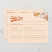 Groovy Retro Recept Kaart voor de bruid (Voorkant / Achterkant)