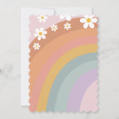 Groovy Retro Regenboog Verjaardagsuitnodiging Kaart (Achterkant)