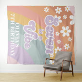 Groovy Retro Regenboog Zeven is een Vibe Wandkleed (In Situ (horizontaal))