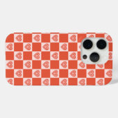 Groovy Retro Romantische Liefde Hart Rood Checkerb Case-Mate iPhone Case (Achterkant (horizontaal))