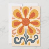 Groovy Retro Roze & Gouden Bruiloft Kaart (Achterkant)